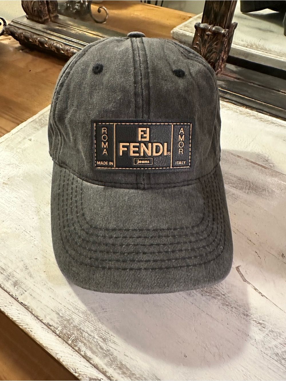 Black distressed Denim Fendi Hat - Picture 4 of 4